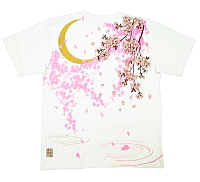 和柄半袖Ｔシャツ 月光桜刺繍
